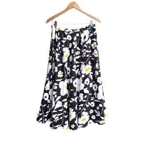 Chico's Floral Midi Skirt with Sequins Detail, Size Medium